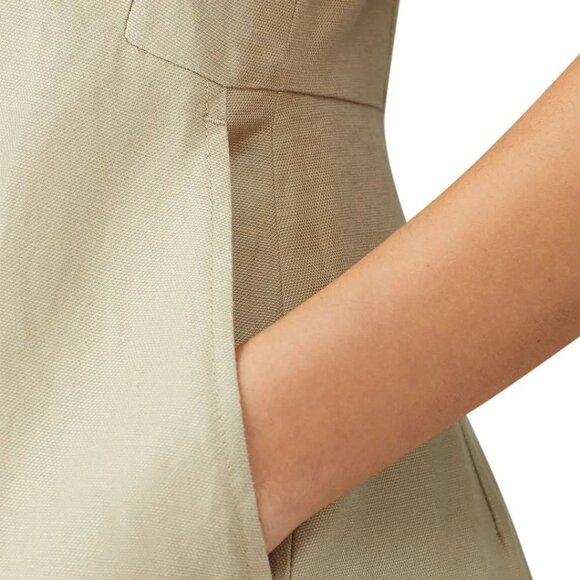 NWT Club Monaco khaki green wide leg jumpsuit, 4 - Picture 7 of 13